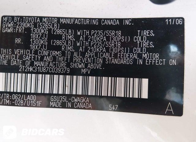 2T2HK31U87C039379 2007 Lexus RX photo no. 9