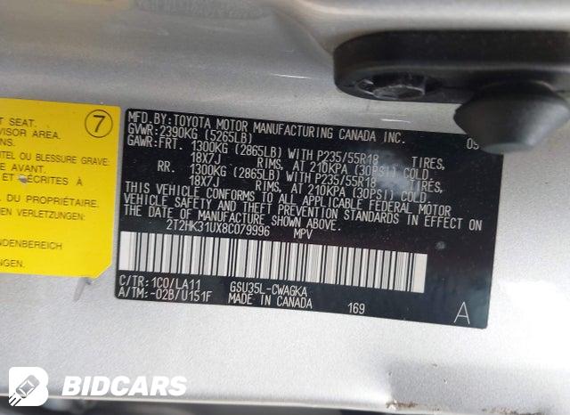 2T2HK31UX8C079996 2008 Lexus RX photo no. 9
