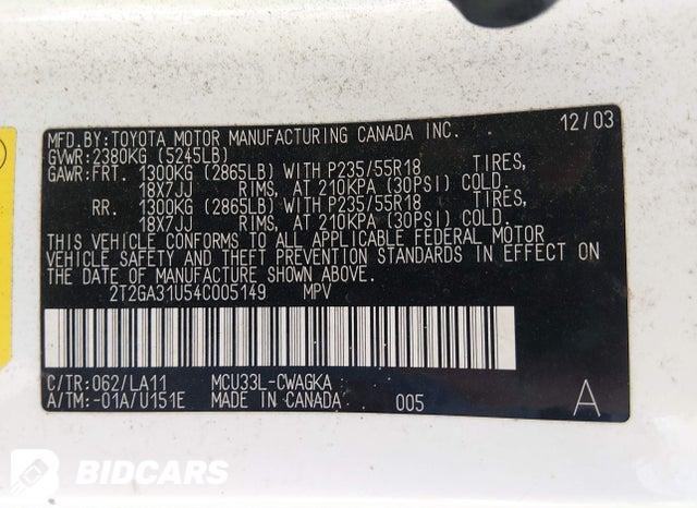 2T2GA31U54C005149 2004 Lexus RX photo no. 9