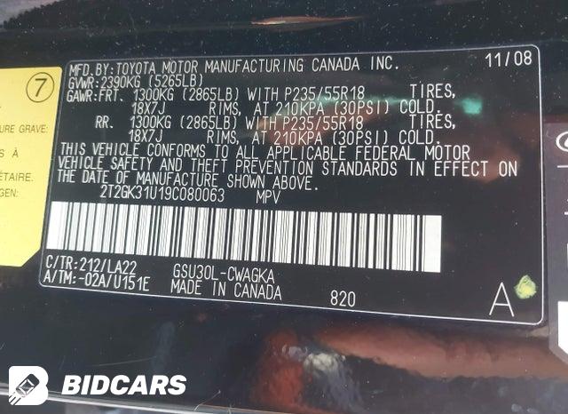 2T2GK31U19C080063 2009 Lexus RX photo no. 9