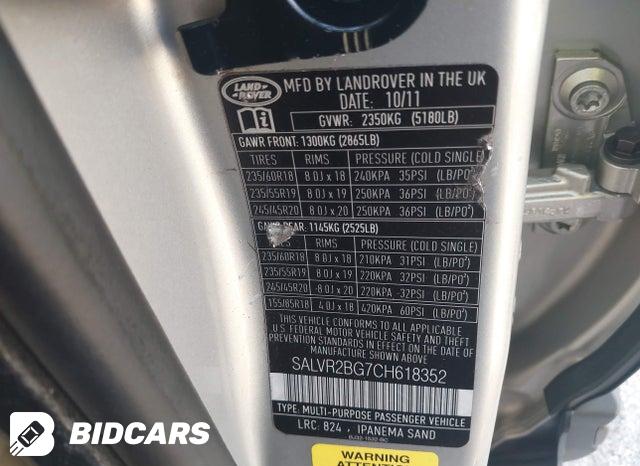 SALVR2BG7CH618352 2012 Land Rover Range Rover photo no. 9