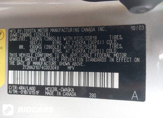 2T2HA31U74C003049 2004 Lexus RX photo no. 9