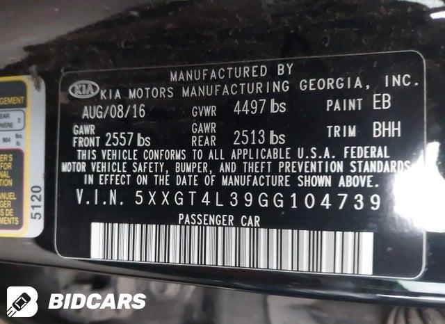 2016 KIA Optima — VIN 5XXGT4L39GG104739, şəkil 9