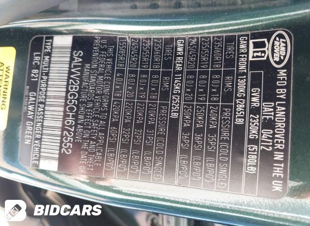 SALVV2BG5CH672552 2012 Land Rover Range Rover photo no. 9