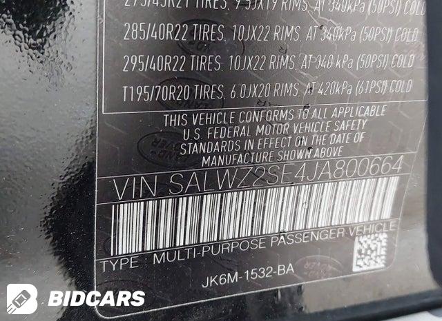 2018 Land Rover Range Rover — VIN SALWZ2SE4JA800664, şəkil 9
