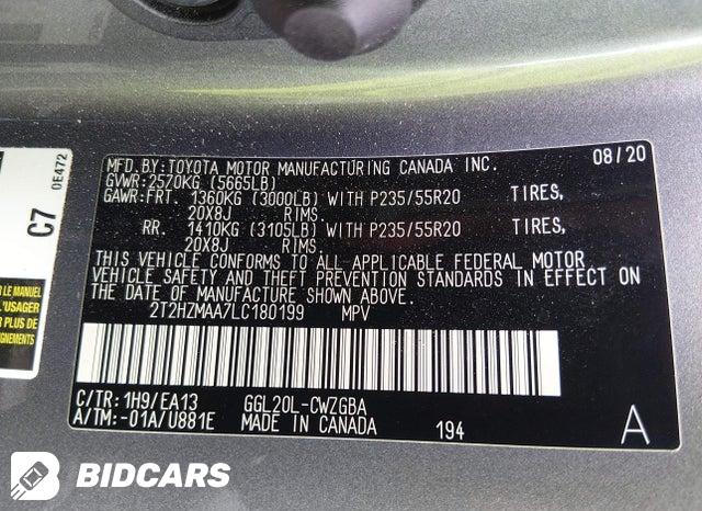 2020 Lexus RX — VIN 2T2HZMAA7LC180199, şəkil 9