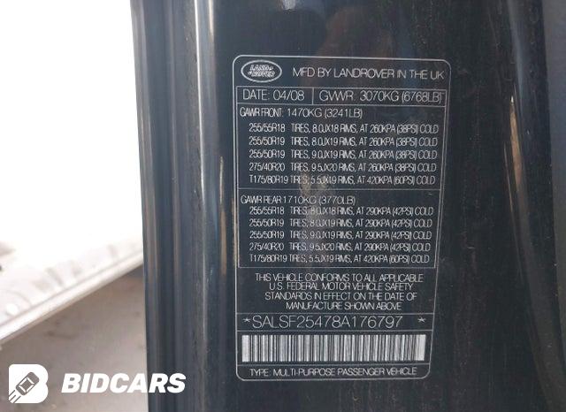 SALSF25478A176797 2008 Land Rover Range Rover photo no. 9