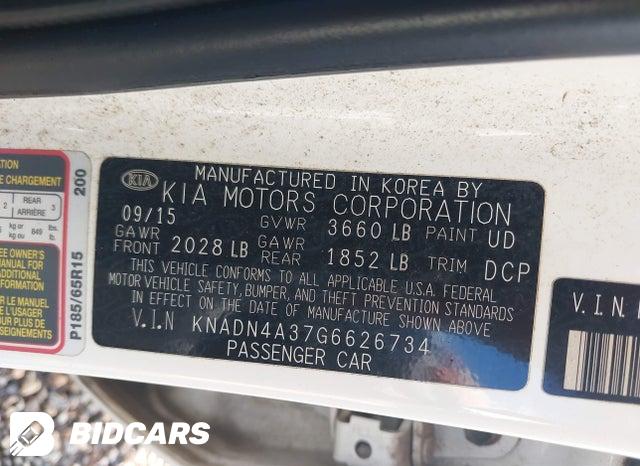 KNADN4A37G6626734 2016 KIA Rio photo no. 9