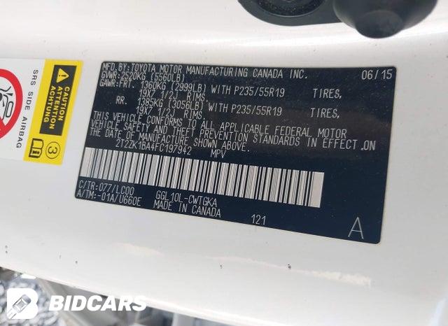 2T2ZK1BA4FC197942 2015 Lexus RX photo no. 9