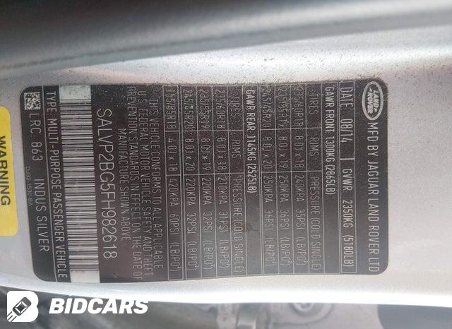 SALVP2BG5FH982618 2015 Land Rover Range Rover photo no. 9