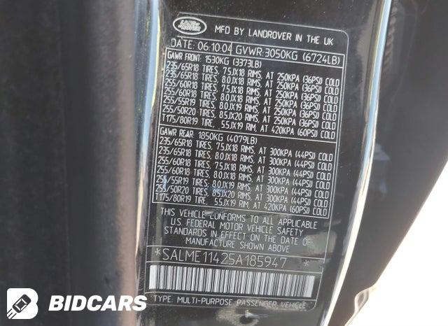 SALME11425A185947 2005 Land Rover Range Rover photo no. 9