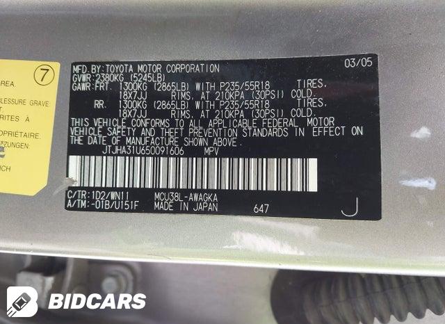JTJHA31U650091606 2005 Lexus RX photo no. 9