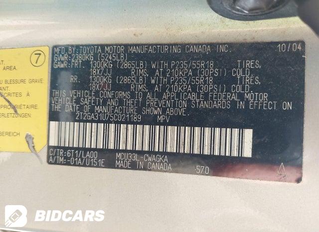 2T2GA31U75C021189 2005 Lexus RX photo no. 9