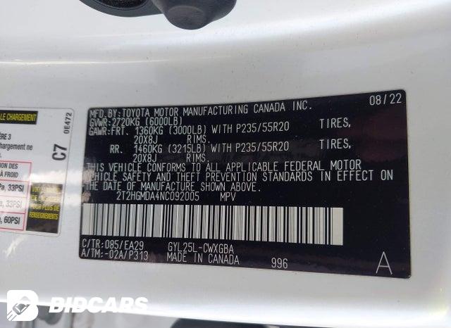 2T2HGMDA4NC092005 2022 Lexus RX photo no. 9
