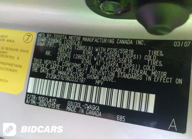 2T2GK31U18C032187 2008 Lexus RX photo no. 9