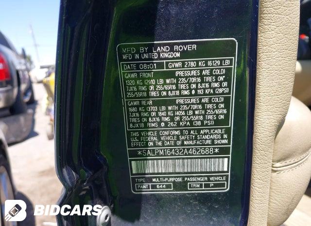 SALPM16432A462688 2002 Land Rover Range Rover photo no. 9