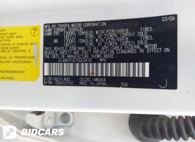 JTJGK31U070003418 2007 Lexus RX photo no. 9