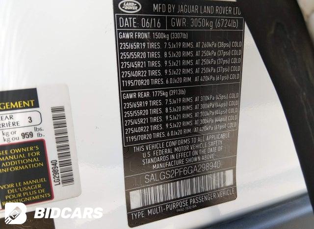 SALGS2PF6GA298940 2016 Land Rover Range Rover photo no. 9