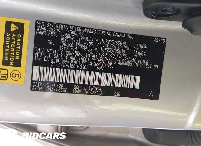 2T2ZK1BA1BC043165 2011 Lexus RX photo no. 9
