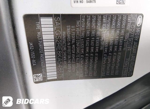 SALGS2RE8KA548675 2019 Land Rover Range Rover photo no. 9