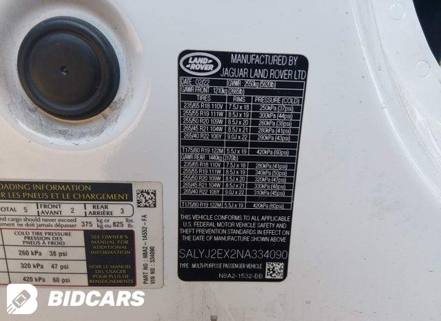 SALYJ2EX2NA334090 2022 Land Rover Range Rover photo no. 9
