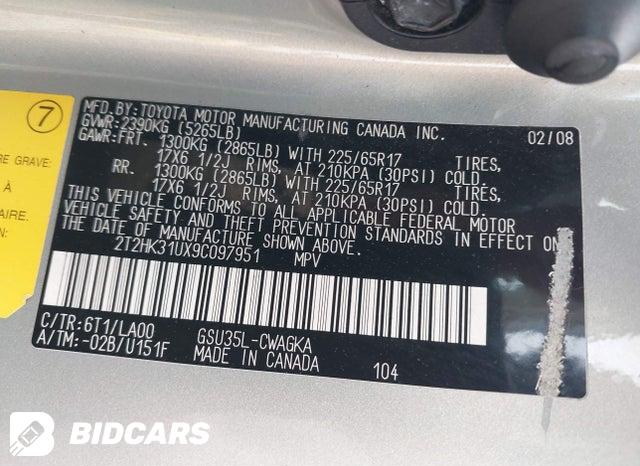 2T2HK31UX9C097951 2009 Lexus RX photo no. 9