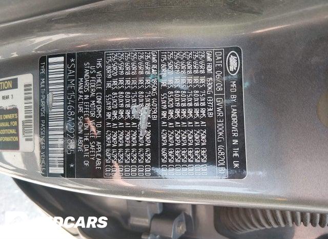 SALME15468A292885 2008 Land Rover Range Rover photo no. 9