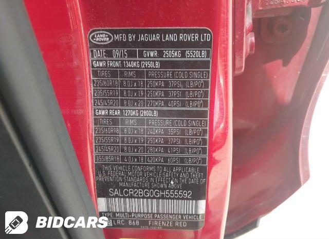 2016 Land Rover Discovery — VIN SALCR2BG0GH555592, şəkil 9