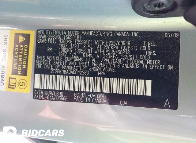 2T2BK1BA0AC012263 2010 Lexus RX photo no. 9