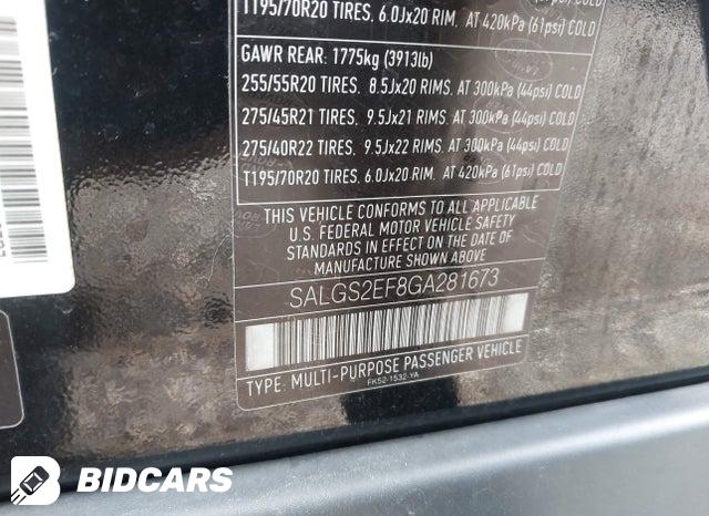 SALGS2EF8GA281673 2016 Land Rover Range Rover photo no. 9