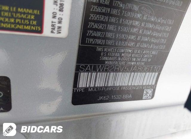 SALWR2RV5JA806110 2018 Land Rover Range Rover photo no. 9
