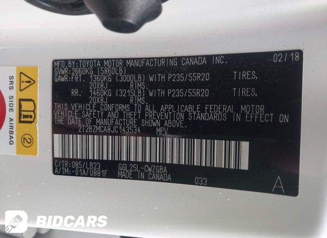 2T2BZMCA8JC143534 2018 Lexus RX photo no. 9