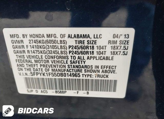 5FPYK1F55DB014965 2013 Honda Ridgeline photo no. 9