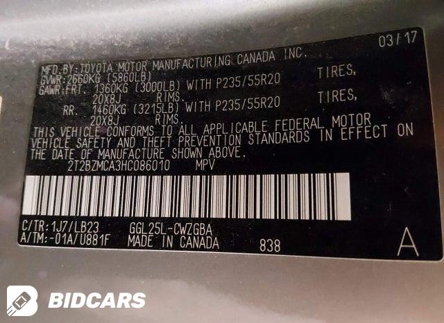 2017 Lexus RX — VIN 2T2BZMCA3HC086010, şəkil 9