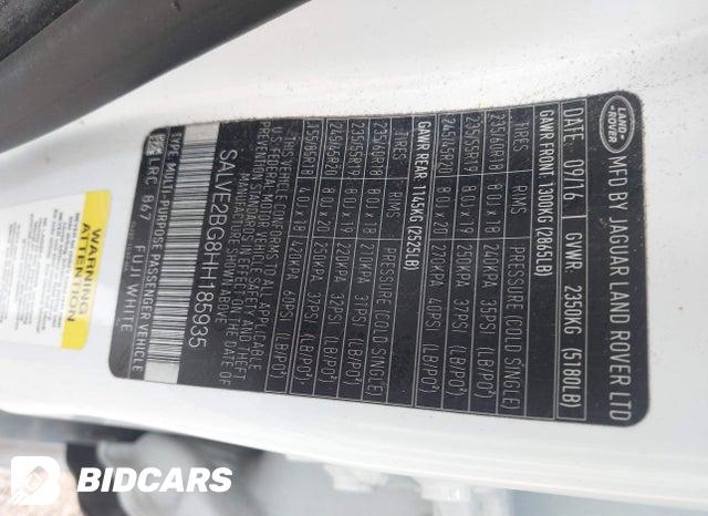SALVE2BG8HH185935 2017 Land Rover Range Rover photo no. 9