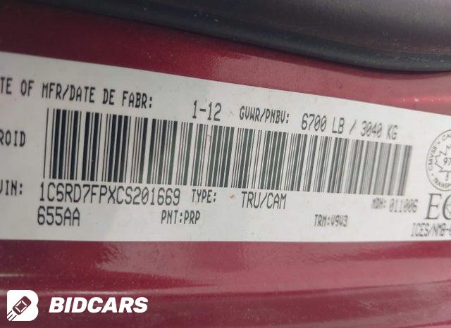1C6RD7FPXCS201669 2012 RAM 1500 photo no. 8