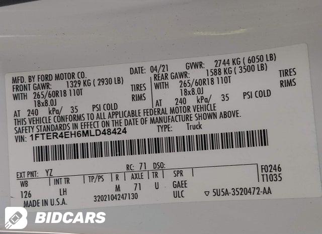 1FTER4EH6MLD48424 2021 Ford Ranger photo no. 9