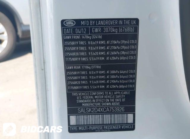 SALSK2D4XCA753926 2012 Land Rover Range Rover photo no. 9