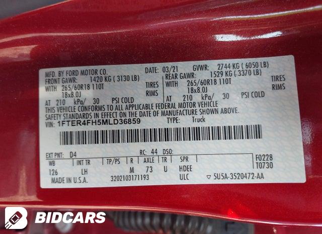 2021 Ford Ranger — VIN 1FTER4FH5MLD36859, фото 9