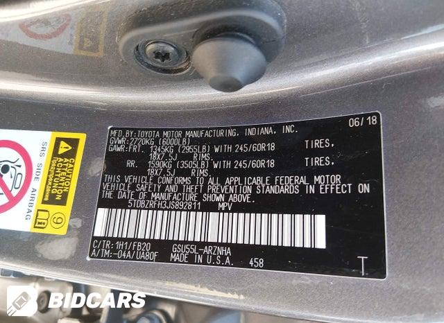 2018 Toyota Highlander — VIN 5TDBZRFH3JS892811, şəkil 9