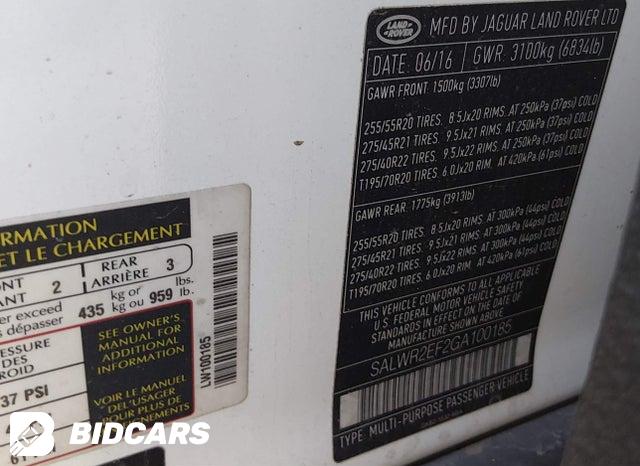 SALWR2EF2GA100185 2016 Land Rover Range Rover photo no. 9