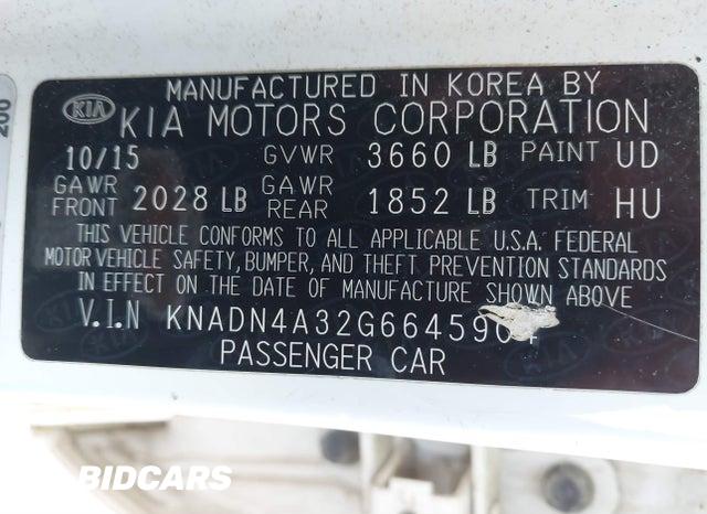 KNADN4A32G6645904 2016 KIA Rio photo no. 9