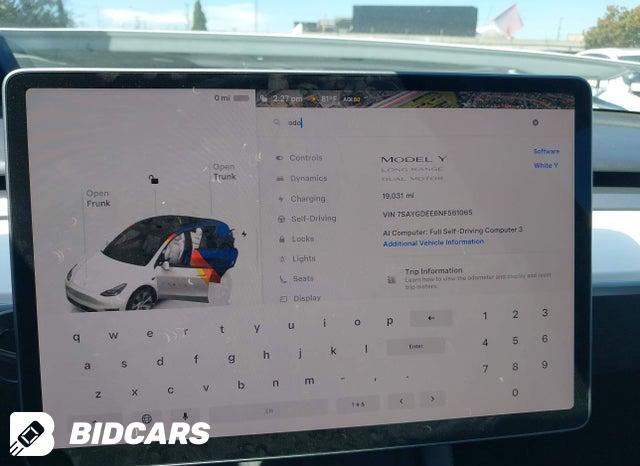 7SAYGDEE6NF561065 2022 Tesla Model Y photo no. 7