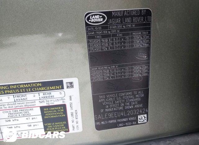 2020 Land Rover Defender — VIN SALE9EEU4L2032424, şəkil 9