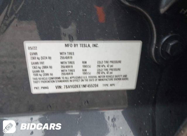 2022 Tesla MODEL Y — VIN 7SAYGDEE1NF455204, şəkil 9