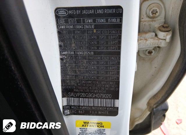 SALVP2BG9GH079020 2016 Land Rover Range Rover photo no. 9