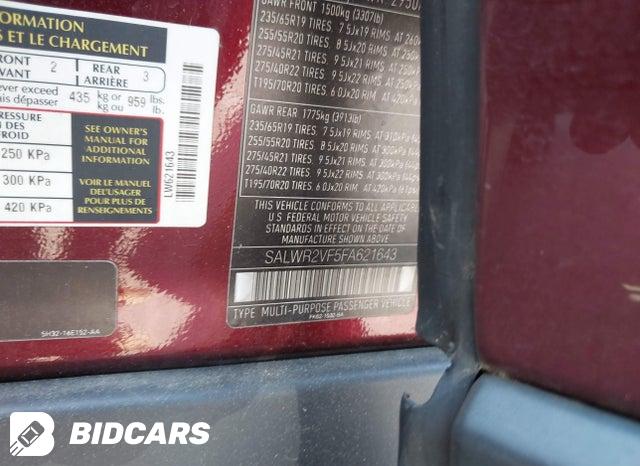 SALWR2VF5FA621643 2015 Land Rover Range Rover photo no. 9