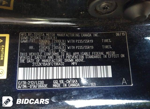 2T2ZK1BA9FC196432 2015 Lexus RX photo no. 9