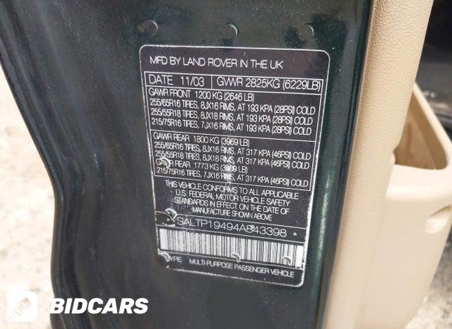 SALTP19494A843398 2004 Land Rover Discovery photo no. 9