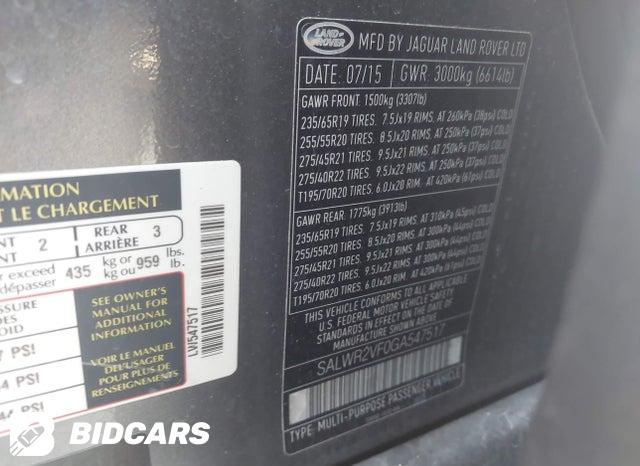 SALWR2VF0GA547517 2016 Land Rover Range Rover photo no. 9